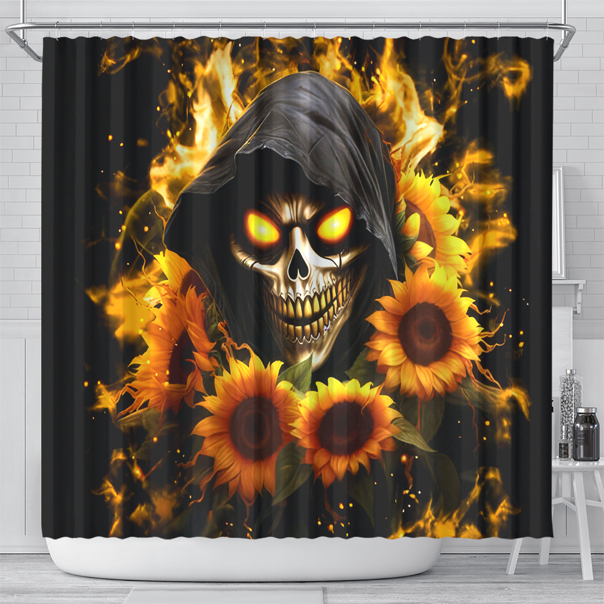 Sunflower Skull Shower Curtain Assuming I Was Like Most Girls Was Your First Mistake