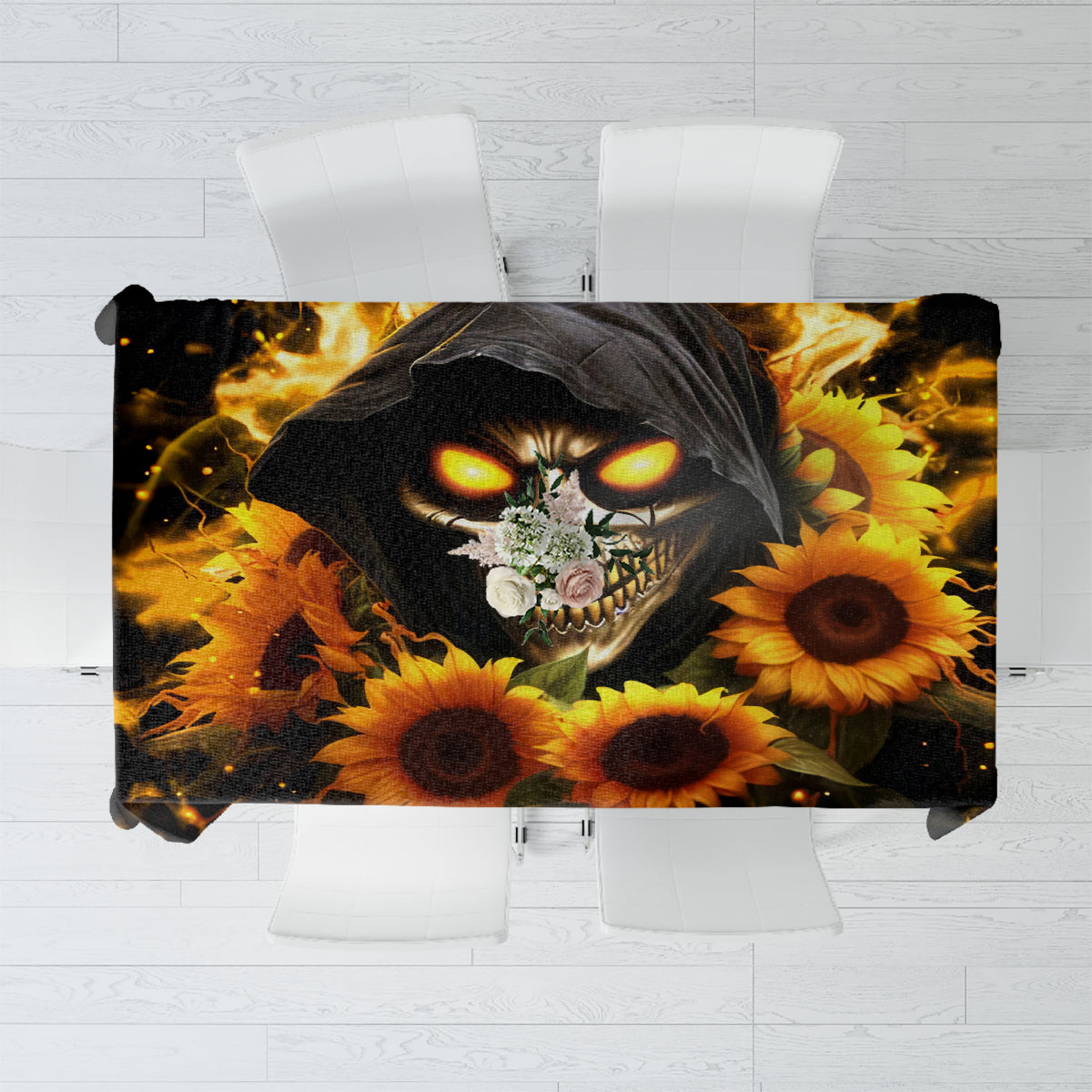 Sunflower Skull Tablecloth Assuming I Was Like Most Girls Was Your First Mistake - Wonder Print Shop
