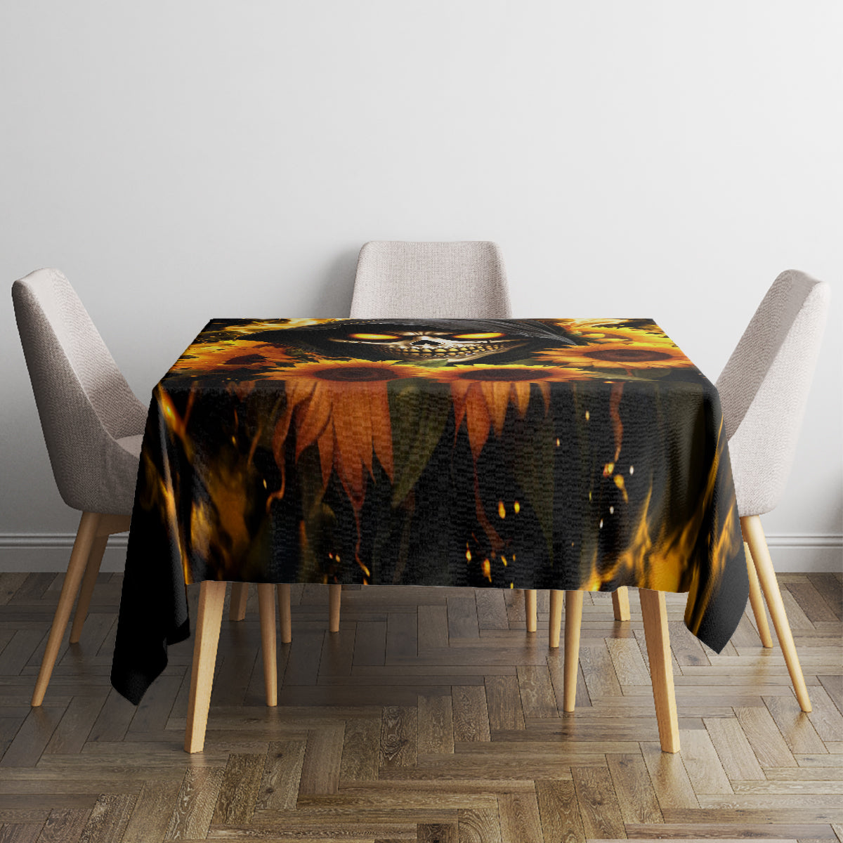 Sunflower Skull Tablecloth Assuming I Was Like Most Girls Was Your First Mistake - Wonder Print Shop