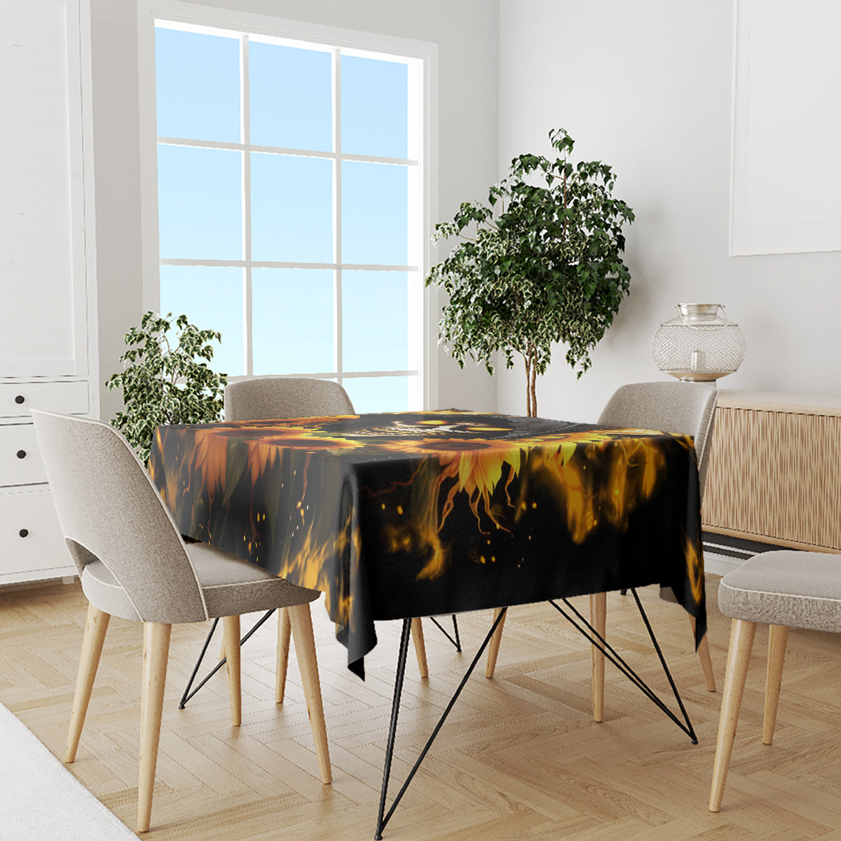Sunflower Skull Tablecloth Assuming I Was Like Most Girls Was Your First Mistake - Wonder Print Shop