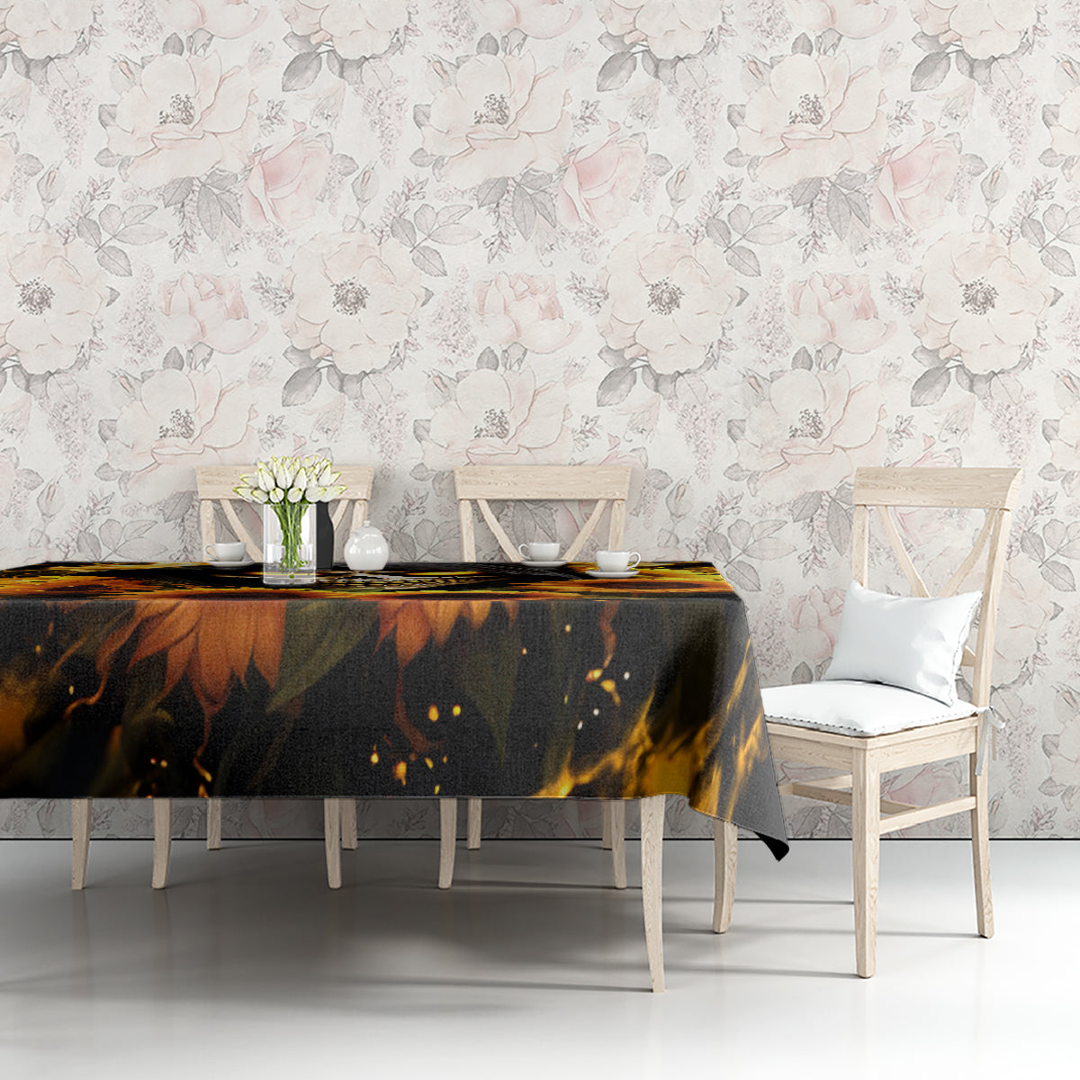 Sunflower Skull Tablecloth Assuming I Was Like Most Girls Was Your First Mistake - Wonder Print Shop