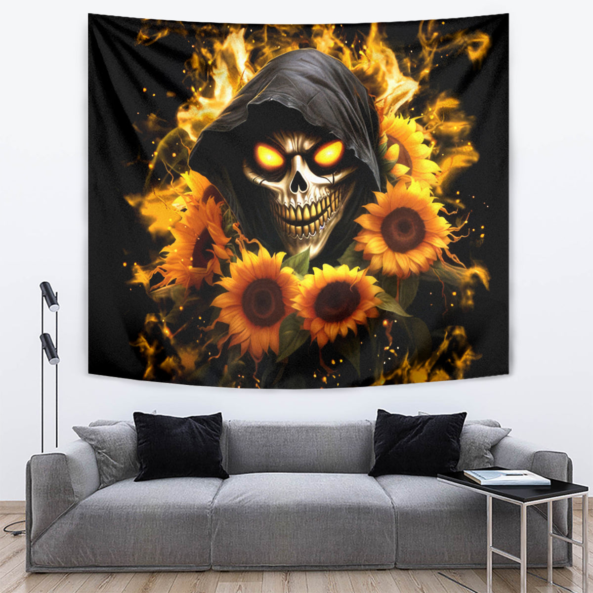 Sunflower Skull Tapestry Assuming I Was Like Most Girls Was Your First Mistake - Wonder Print Shop