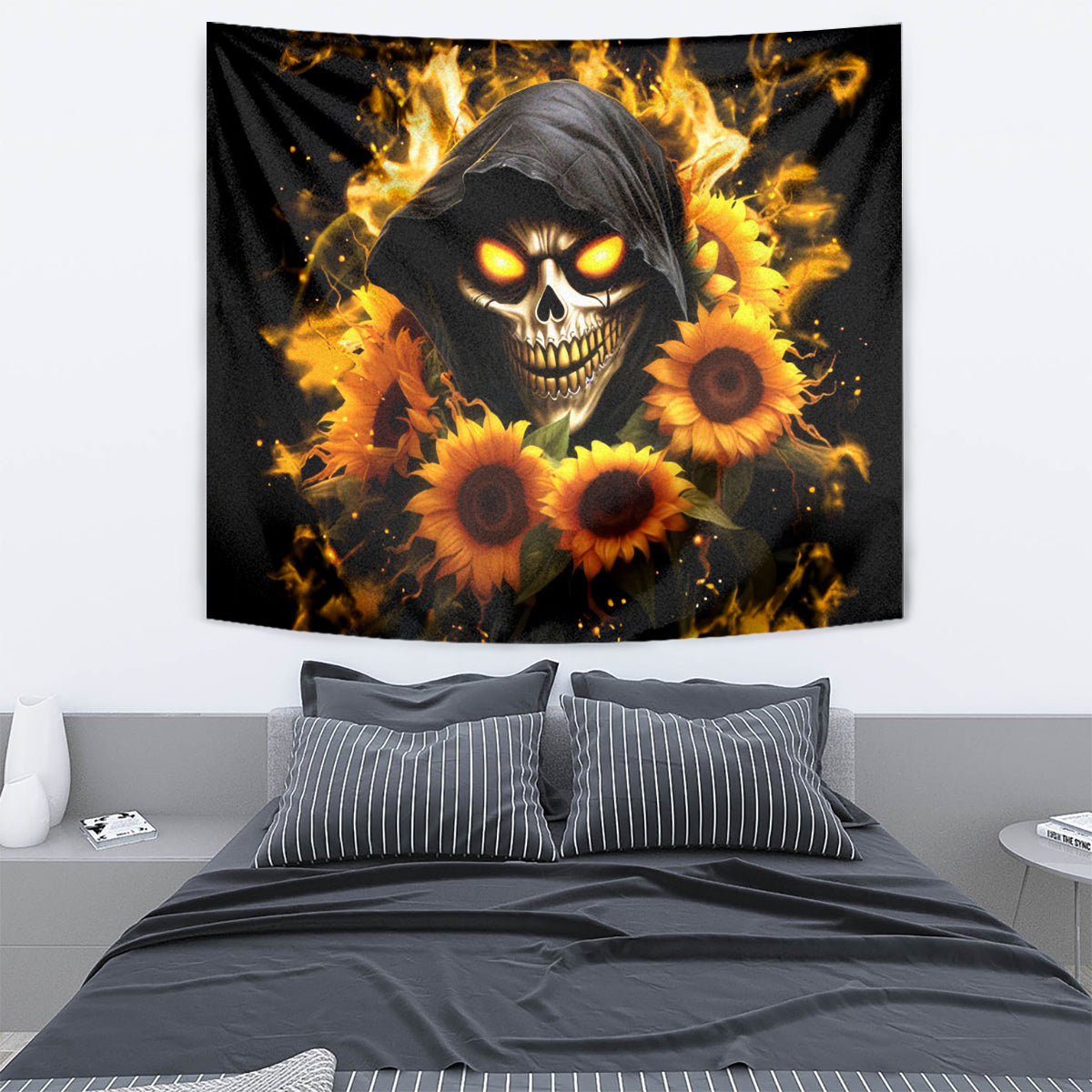 Sunflower Skull Tapestry Assuming I Was Like Most Girls Was Your First Mistake - Wonder Print Shop