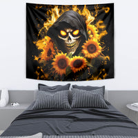 Sunflower Skull Tapestry Assuming I Was Like Most Girls Was Your First Mistake - Wonder Print Shop