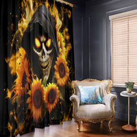 Sunflower Skull Window Curtain Assuming I Was Like Most Girls Was Your First Mistake - Wonder Print Shop