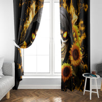 Sunflower Skull Window Curtain Assuming I Was Like Most Girls Was Your First Mistake - Wonder Print Shop