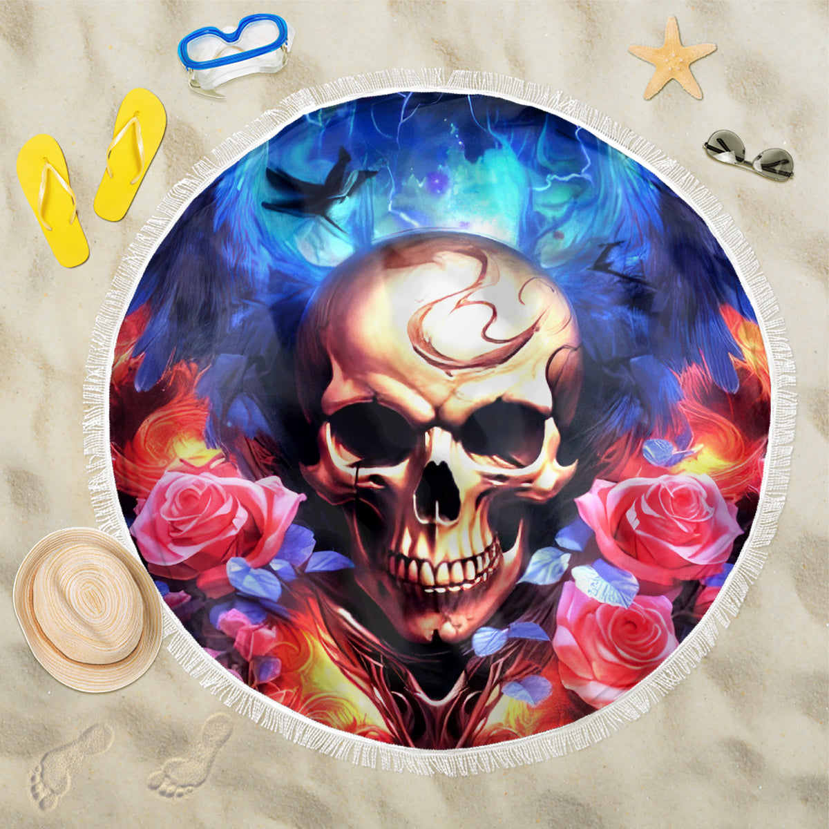 Fairy Skull Beach Blanket Assuming I Was Like Most Girls Was Your First Mistake - Wonder Print Shop