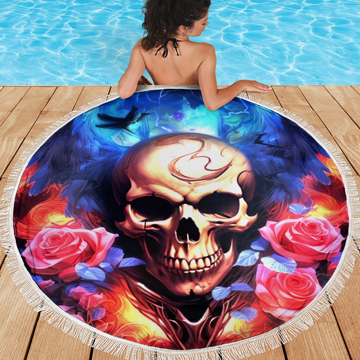 Fairy Skull Beach Blanket Assuming I Was Like Most Girls Was Your First Mistake - Wonder Print Shop