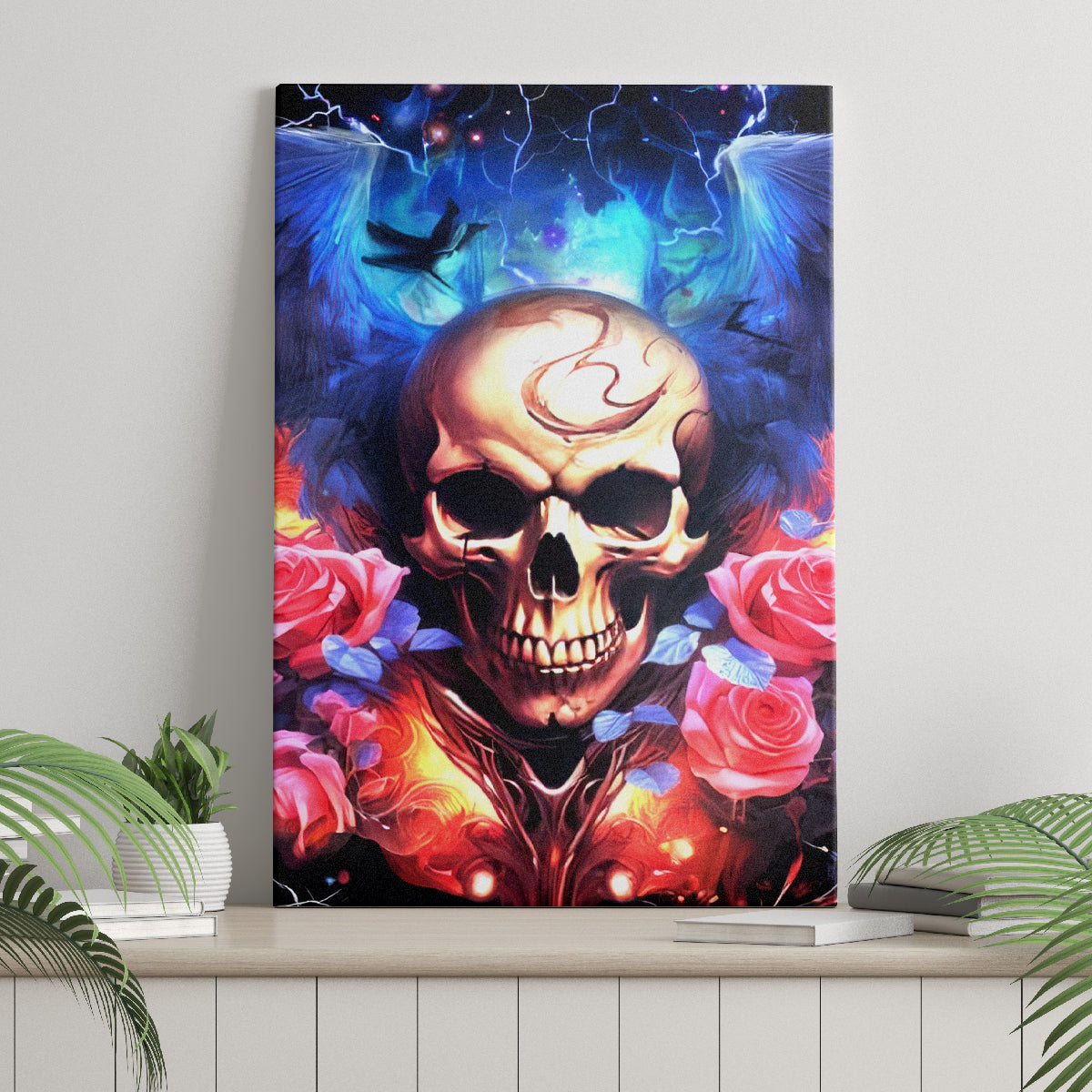 Fairy Skull Canvas Wall Art Assuming I Was Like Most Girls Was Your First Mistake - Wonder Print Shop