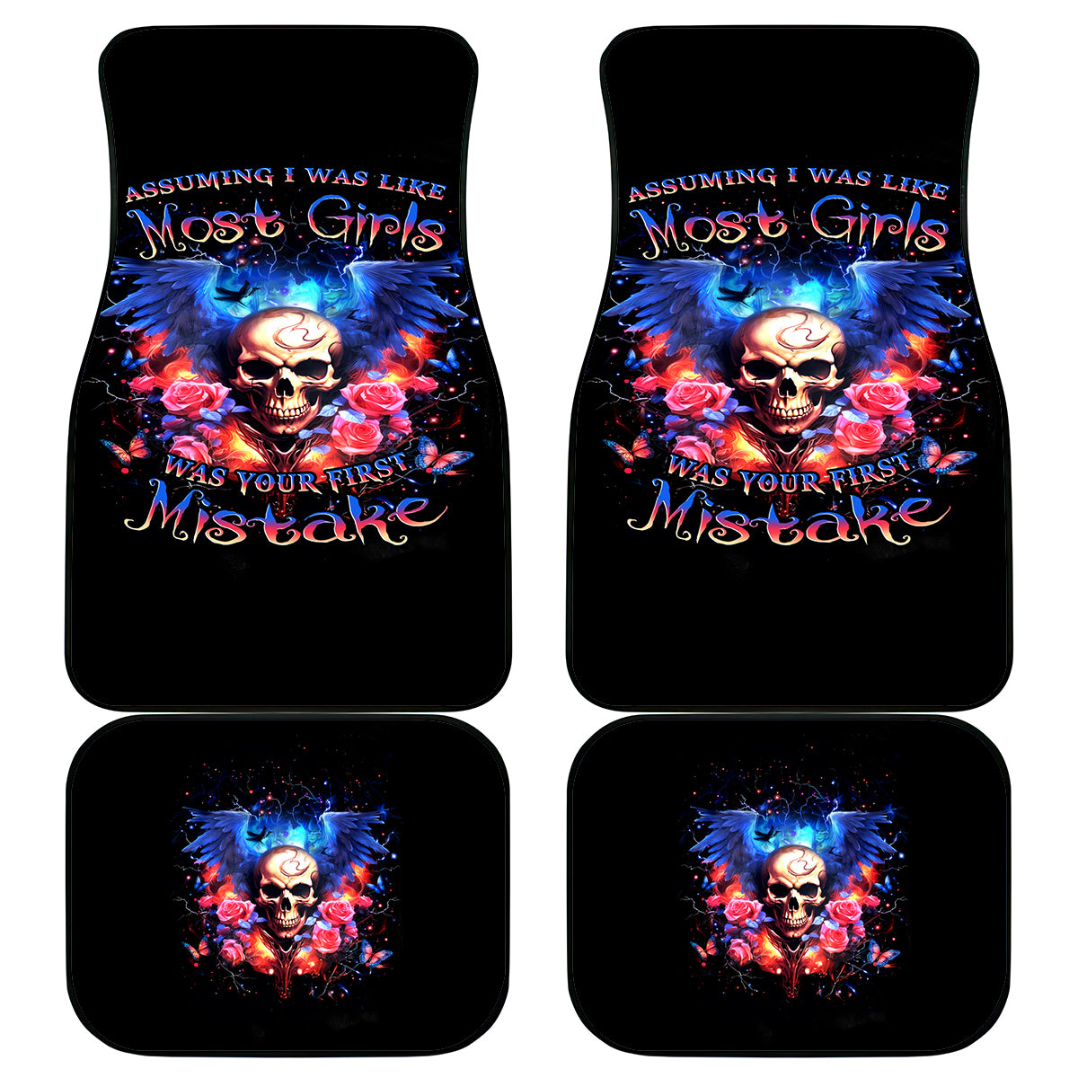Fairy Skull Car Mats Assuming I Was Like Most Girls Was Your First Mistake - Wonder Print Shop