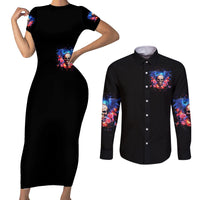 Fairy Skull Couples Matching Short Sleeve Bodycon Dress and Long Sleeve Button Shirt Assuming I Was Like Most Girls Was Your First Mistake - Wonder Print Shop