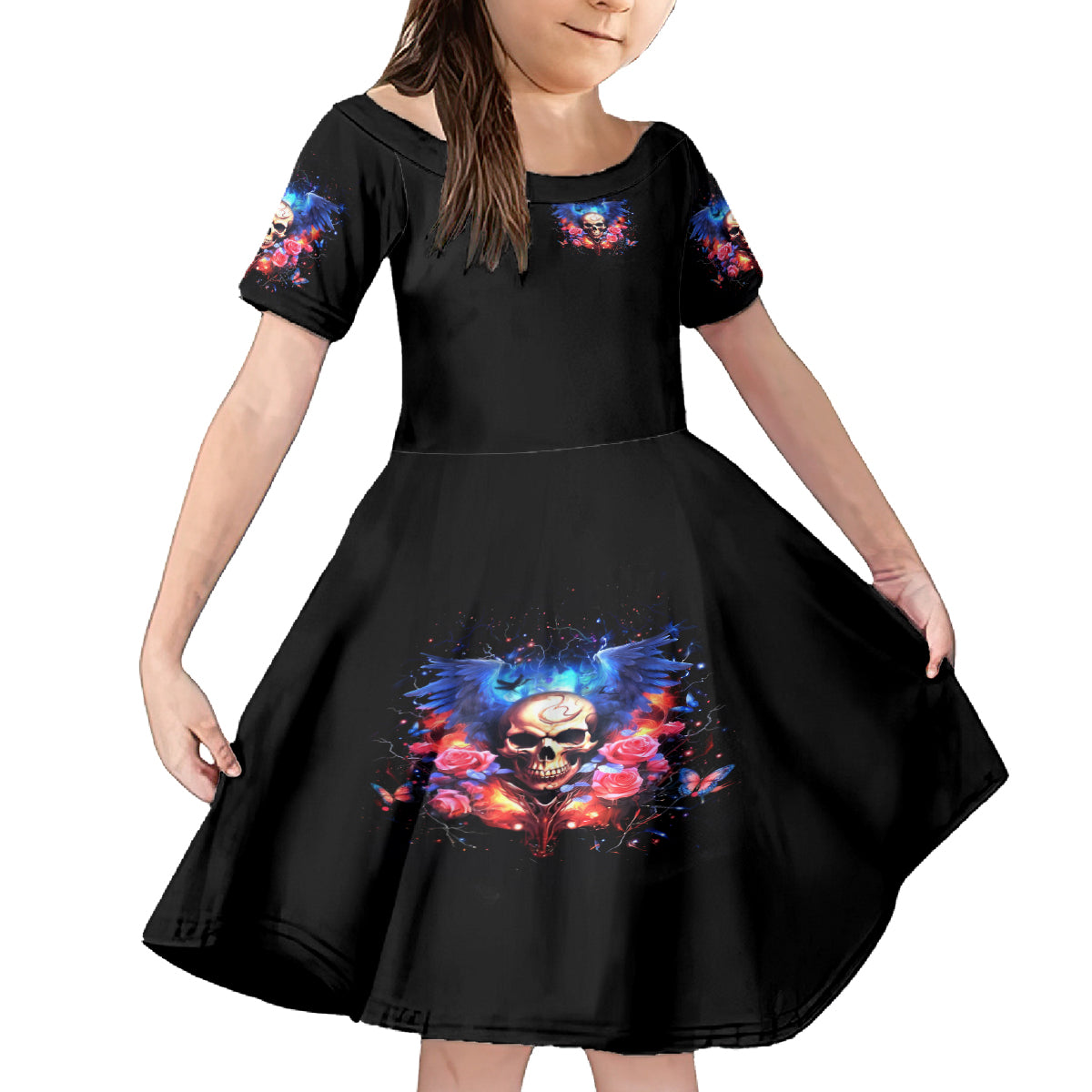 Fairy Skull Family Matching Long Sleeve Bodycon Dress and Hawaiian Shirt Assuming I Was Like Most Girls Was Your First Mistake - Wonder Print Shop