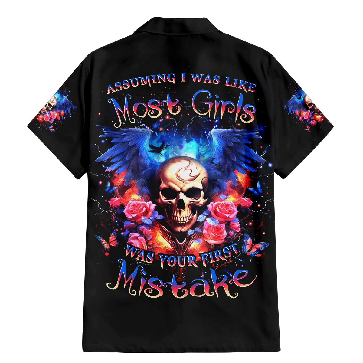 Fairy Skull Family Matching Mermaid Dress and Hawaiian Shirt Assuming I Was Like Most Girls Was Your First Mistake - Wonder Print Shop