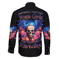 Fairy Skull Family Matching Off Shoulder Maxi Dress and Hawaiian Shirt Assuming I Was Like Most Girls Was Your First Mistake - Wonder Print Shop