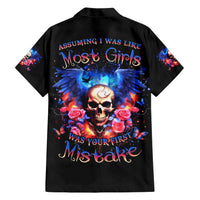 Fairy Skull Family Matching Short Sleeve Bodycon Dress and Hawaiian Shirt Assuming I Was Like Most Girls Was Your First Mistake - Wonder Print Shop