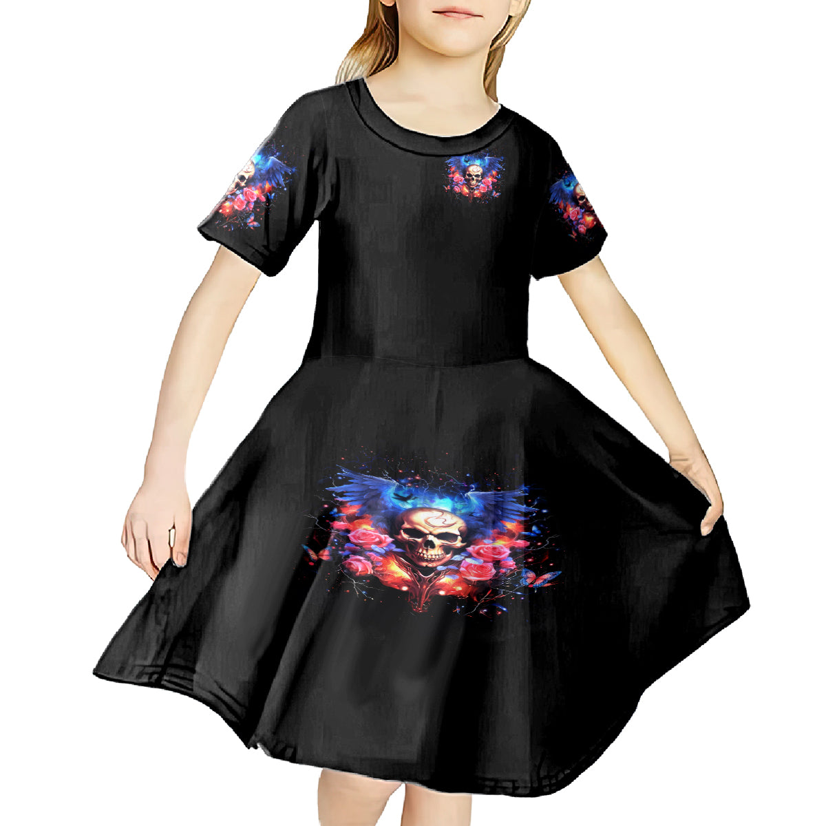 Fairy Skull Kid Short Sleeve Dress Assuming I Was Like Most Girls Was Your First Mistake - Wonder Print Shop