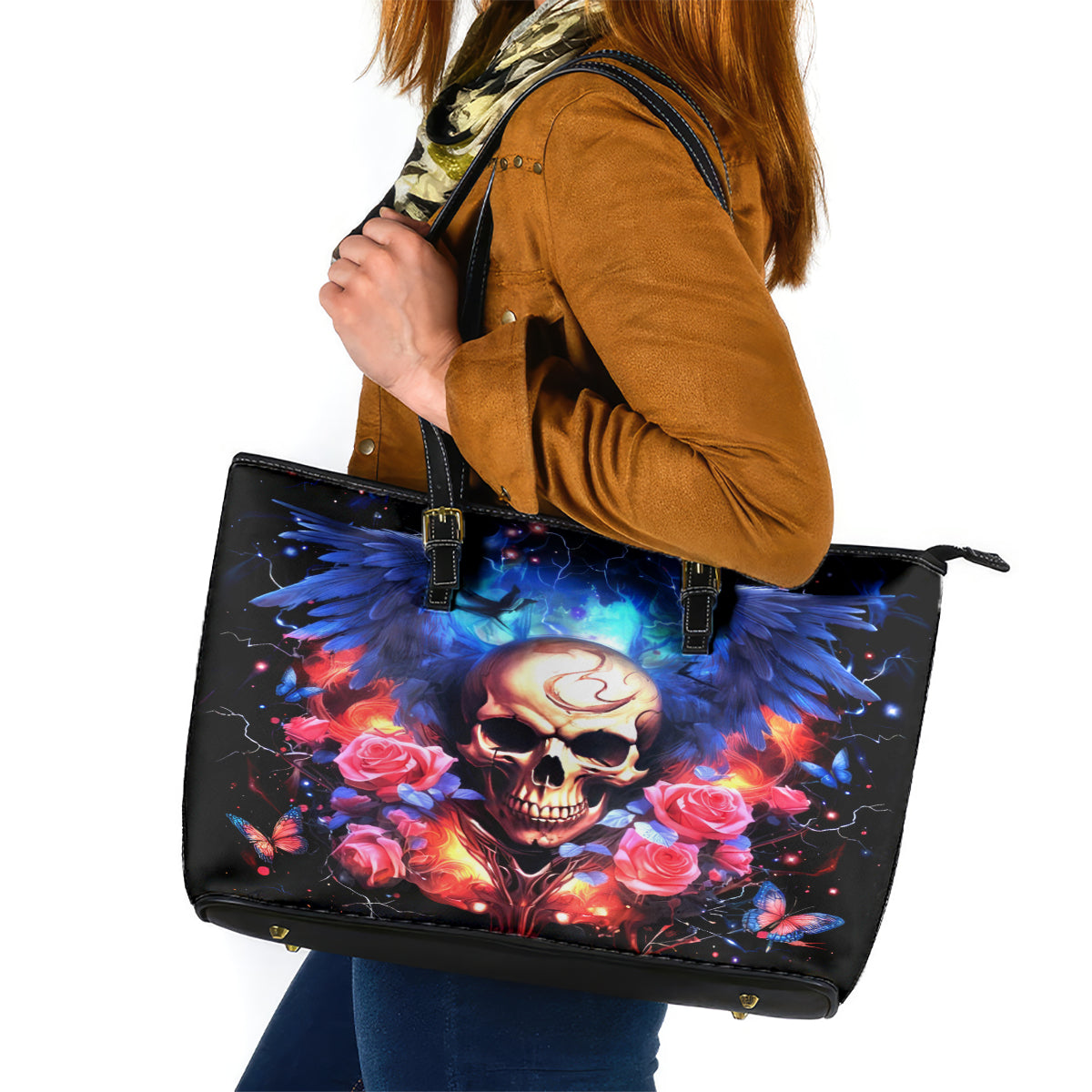 Fairy Skull Leather Tote Bag Assuming I Was Like Most Girls Was Your First Mistake - Wonder Print Shop
