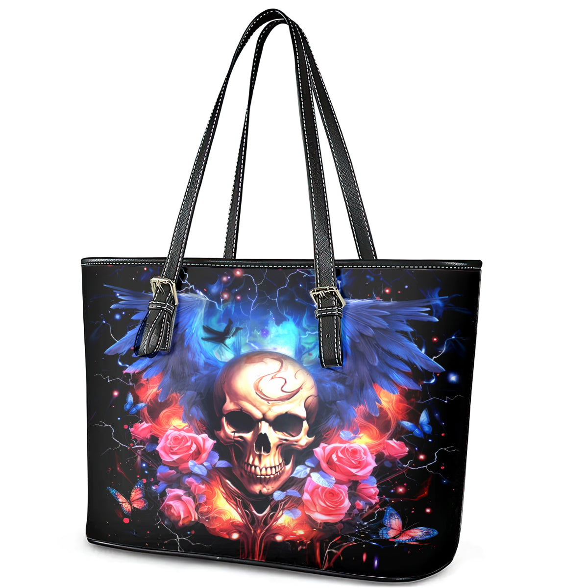 Fairy Skull Leather Tote Bag Assuming I Was Like Most Girls Was Your First Mistake - Wonder Print Shop