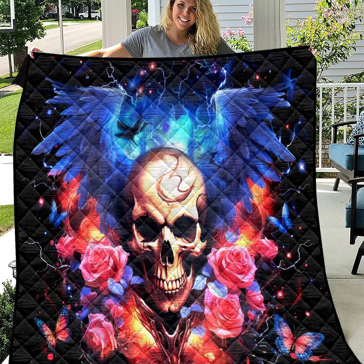 Fairy Skull Quilt Assuming I Was Like Most Girls Was Your First Mistake - Wonder Print Shop