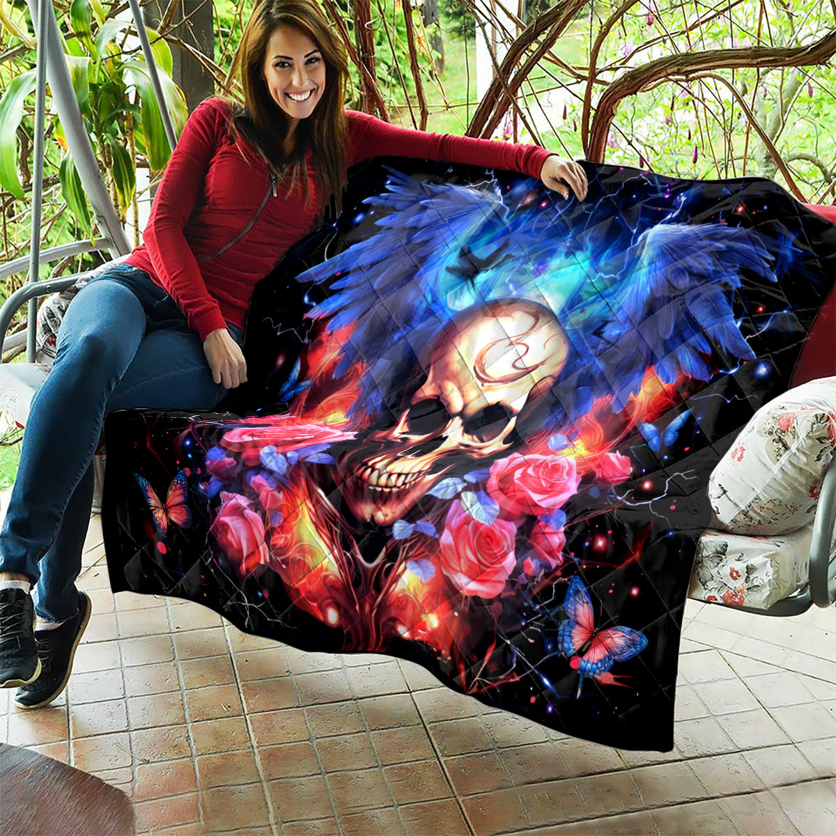 Fairy Skull Quilt Assuming I Was Like Most Girls Was Your First Mistake - Wonder Print Shop