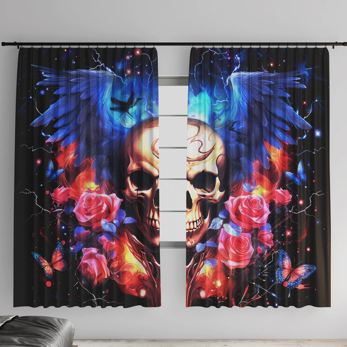 Fairy Skull Window Curtain Assuming I Was Like Most Girls Was Your First Mistake - Wonder Print Shop