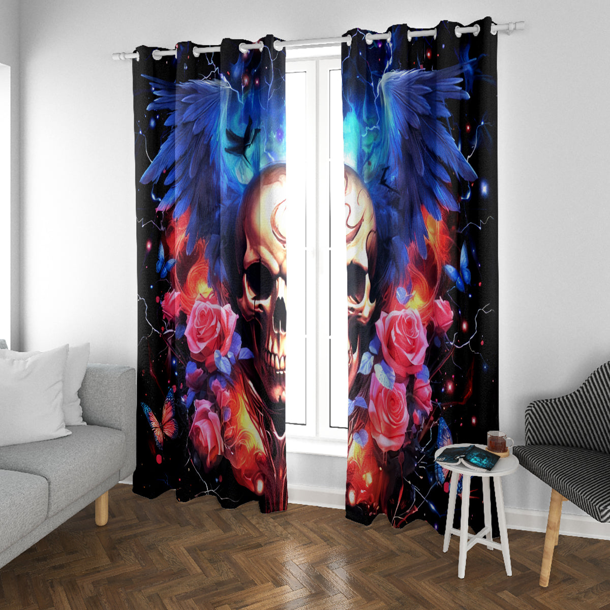 Fairy Skull Window Curtain Assuming I Was Like Most Girls Was Your First Mistake - Wonder Print Shop