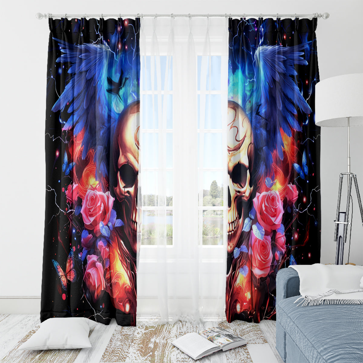 Fairy Skull Window Curtain Assuming I Was Like Most Girls Was Your First Mistake - Wonder Print Shop
