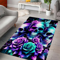 Rose Skull Area Rug Stuck Between IDK IDC And IDGAF - Wonder Print Shop