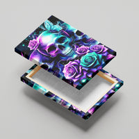 Rose Skull Canvas Wall Art Stuck Between IDK IDC And IDGAF - Wonder Print Shop