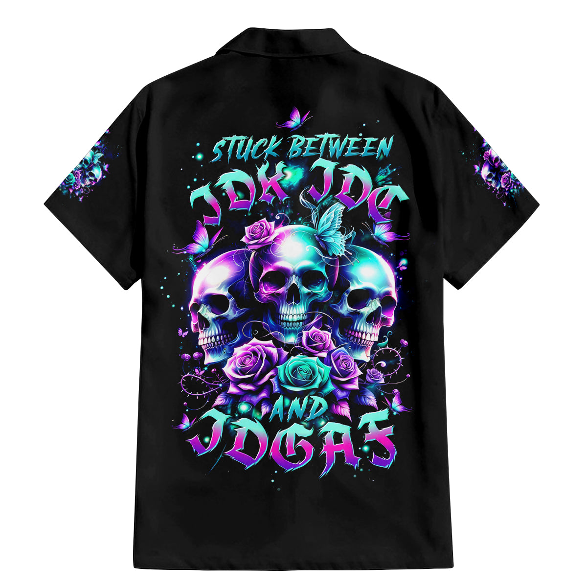 Rose Skull Family Matching Mermaid Dress and Hawaiian Shirt Stuck Between IDK IDC And IDGAF - Wonder Print Shop