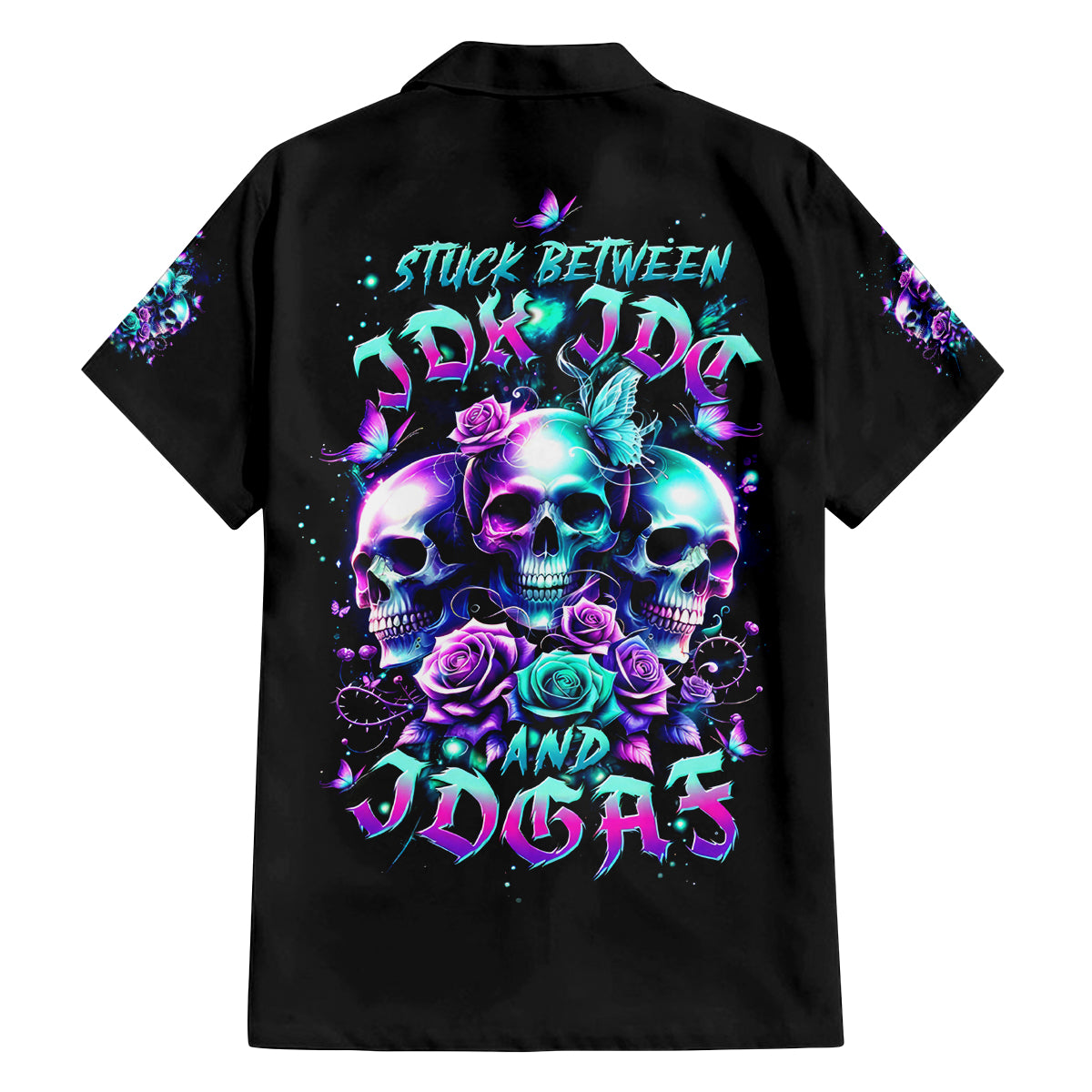 Rose Skull Family Matching Tank Maxi Dress and Hawaiian Shirt Stuck Between IDK IDC And IDGAF - Wonder Print Shop