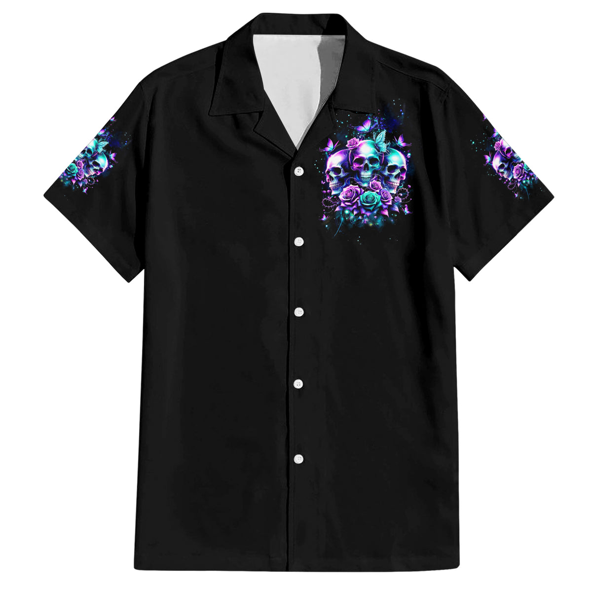 Rose Skull Hawaiian Shirt Stuck Between IDK IDC And IDGAF - Wonder Print Shop
