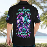 Rose Skull Hawaiian Shirt Stuck Between IDK IDC And IDGAF - Wonder Print Shop
