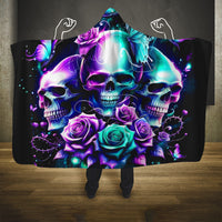 Rose Skull Hooded Blanket Stuck Between IDK IDC And IDGAF