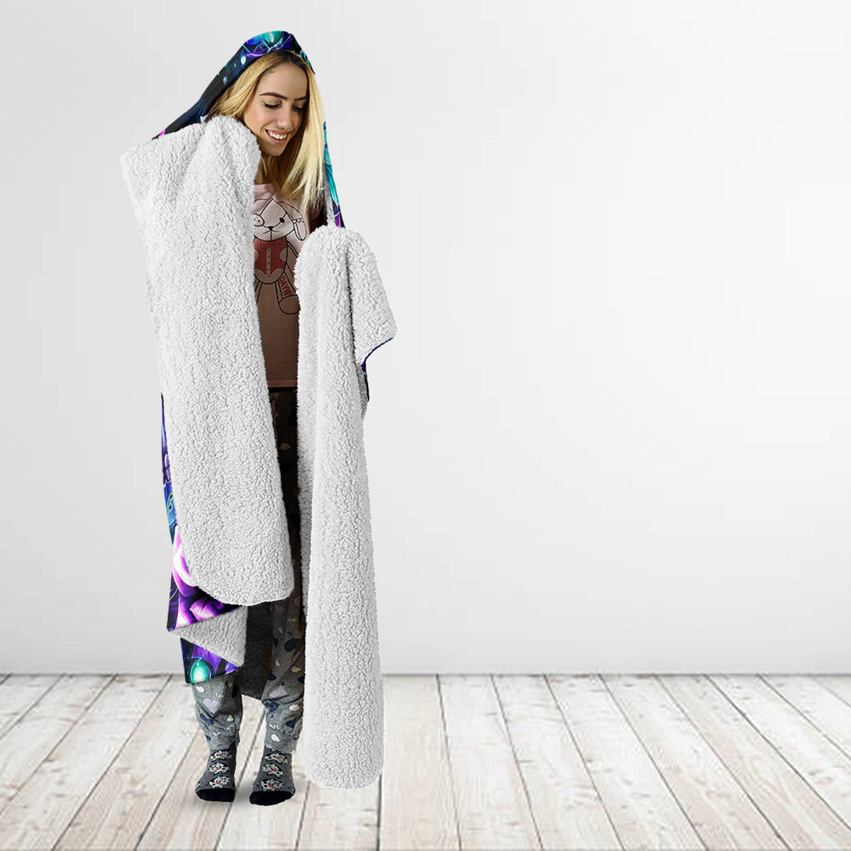 Rose Skull Hooded Blanket Stuck Between IDK IDC And IDGAF