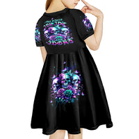 Rose Skull Kid Short Sleeve Dress Stuck Between IDK IDC And IDGAF - Wonder Print Shop