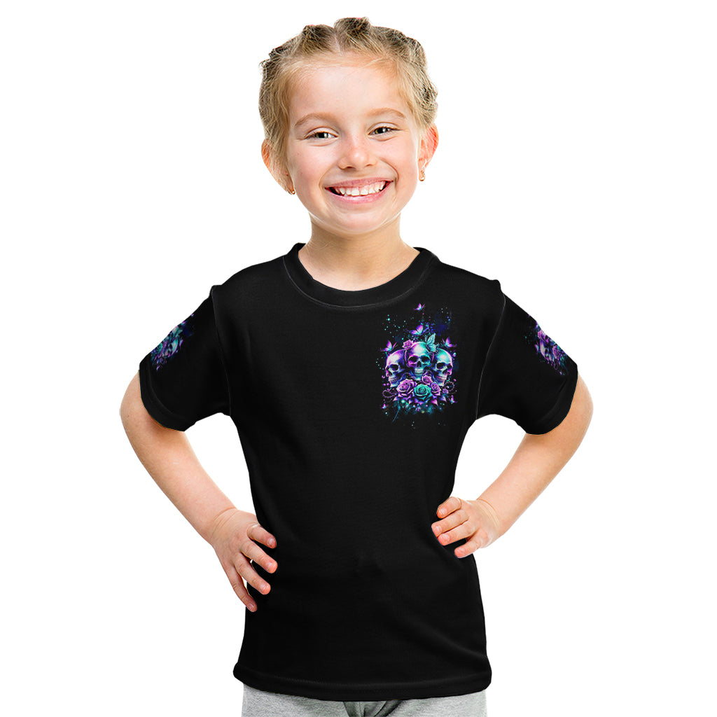 Rose Skull Kid T Shirt Stuck Between IDK IDC And IDGAF - Wonder Print Shop