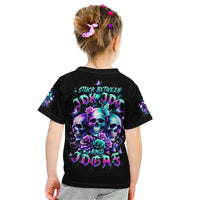 Rose Skull Kid T Shirt Stuck Between IDK IDC And IDGAF - Wonder Print Shop
