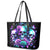 Rose Skull Leather Tote Bag Stuck Between IDK IDC And IDGAF - Wonder Print Shop