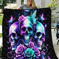 Rose Skull Quilt Stuck Between IDK IDC And IDGAF - Wonder Print Shop