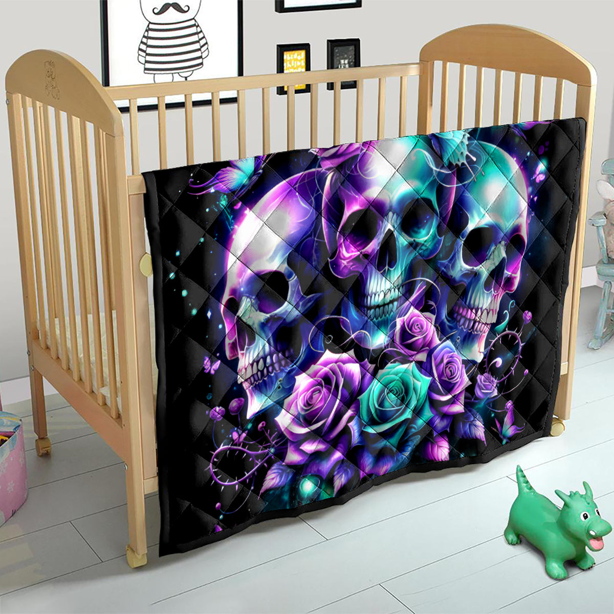 Rose Skull Quilt Stuck Between IDK IDC And IDGAF - Wonder Print Shop