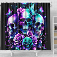 Rose Skull Shower Curtain Stuck Between IDK IDC And IDGAF