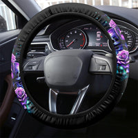 Rose Skull Steering Wheel Cover Stuck Between IDK IDC And IDGAF - Wonder Print Shop