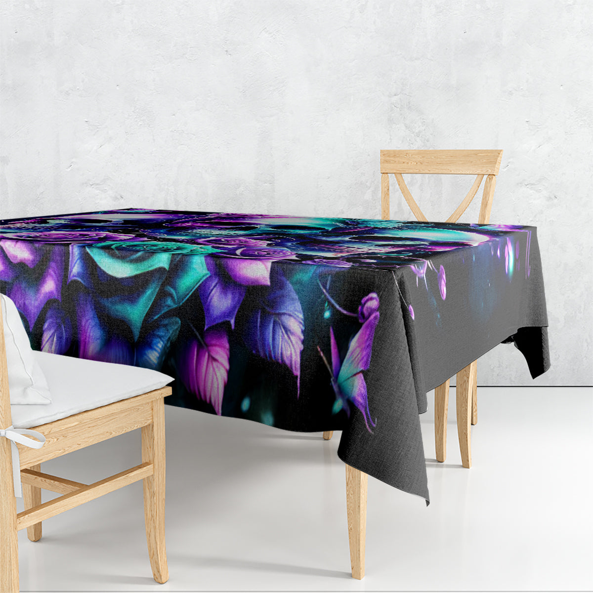 Rose Skull Tablecloth Stuck Between IDK IDC And IDGAF - Wonder Print Shop