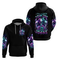 Rose Skull Zip Hoodie Stuck Between IDK IDC And IDGAF - Wonder Print Shop