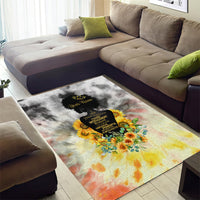 I Am Black Queen Area Rug Flowers Retro Style - Wonder Print Shop