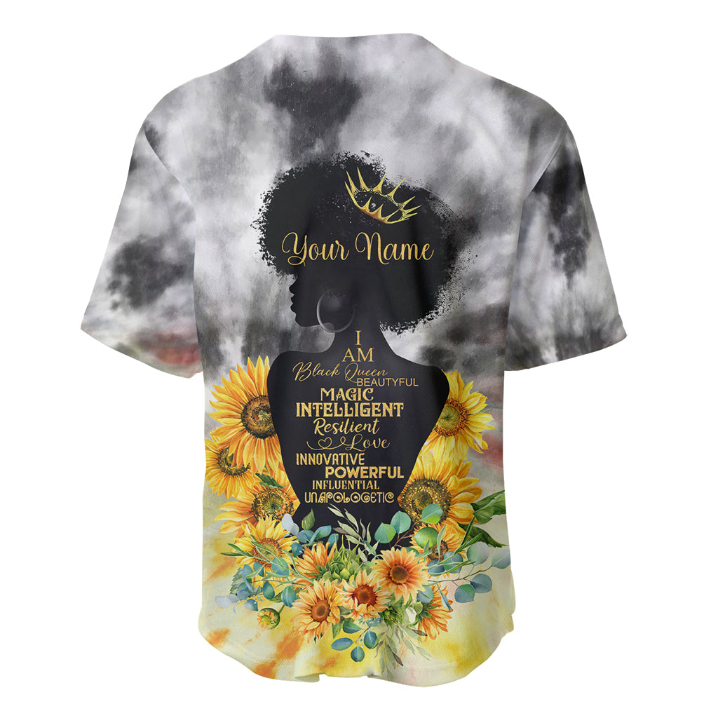 I Am Black Queen Baseball Jersey Flowers Retro Style - Wonder Print Shop