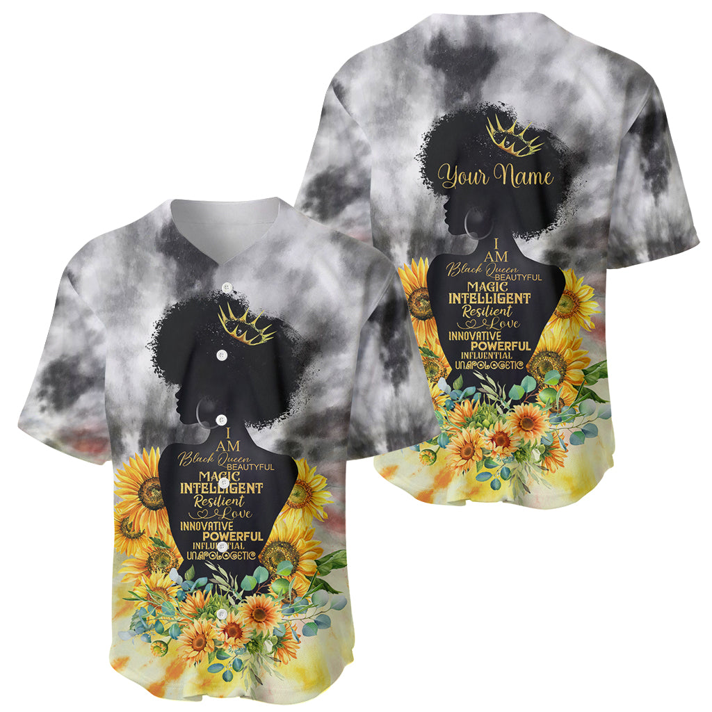 I Am Black Queen Baseball Jersey Flowers Retro Style - Wonder Print Shop