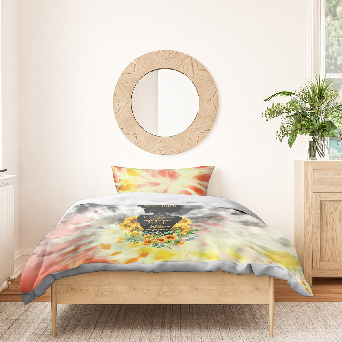 I Am Black Queen Bedding Set Flowers Retro Style - Wonder Print Shop