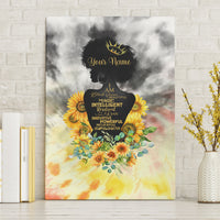 I Am Black Queen Canvas Wall Art Flowers Retro Style - Wonder Print Shop